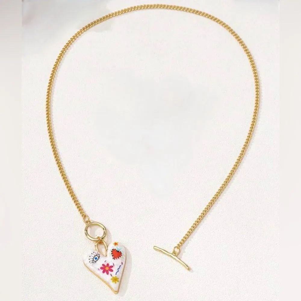 Boho heart necklace N689